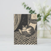 Cartes Pour Fêtes Annuelles chat lisant (Debout devant)