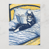 Cartes Pour Fêtes Annuelles chat lisant (Devant)