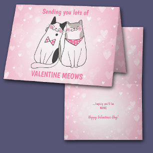 Cartes Pour Fêtes Annuelles Chat Lots de Meows Valentine Card