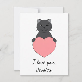 Cartes Pour Fêtes Annuelles Chat mignon amoureux Valentine