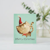 Cartes Pour Fêtes Annuelles Chat mignon de Noël (Debout devant)
