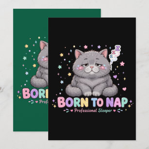 Cartes Pour Fêtes Annuelles Chat mignon né pour faire la sieste