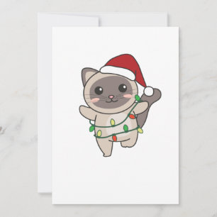 Cartes Pour Fêtes Annuelles Chat Noël Animaux d'hiver Chats