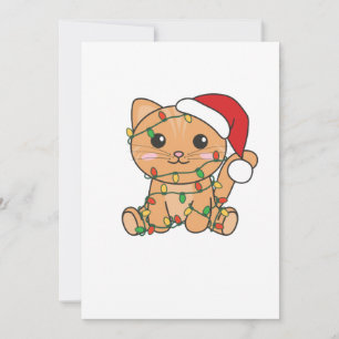 Cartes Pour Fêtes Annuelles Chat Noël Animaux d'hiver Chats