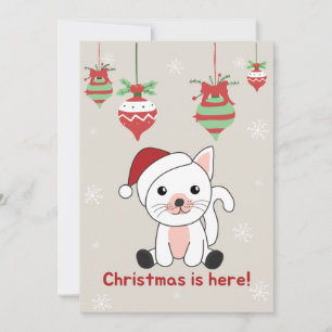 Cartes Pour Fêtes Annuelles Chat Noël Neige hiver Animaux Chats Voiture de vac