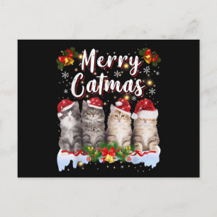 Cartes Pour Fêtes Annuelles Chat Noël Santa Hat Funny Joyeux Noël