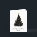 Cartes Pour Fêtes Annuelles Chat noir blanc Meowy Arbre de Noël<br><div class="desc">Cette carte "Meowy Christmas" est parfaite pour les amoureux de les chats ! Un sapin de Noël fait de chats noirs mignons aux yeux jaunes brillants est surmonté d'une étoile dorée. L'arrière - plan blanc et le design ludique lui donnent une allure rétro mais moderne, ce qui en fait une...</div>