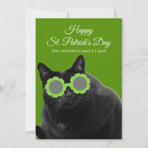 Cartes Pour Fêtes Annuelles Chat noir chanceux trèfle Photo St. Patrick