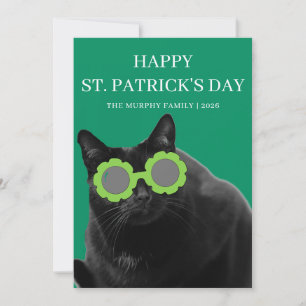 Cartes Pour Fêtes Annuelles Chat noir chanceux trèfle Photo St Patrick's Day