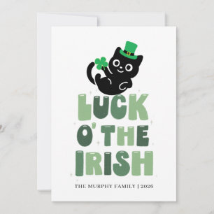 Cartes Pour Fêtes Annuelles Chat noir chanceux trèfle Photo St Patrick's Day
