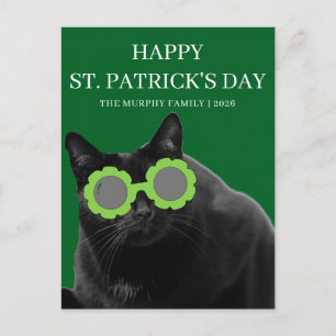 Cartes Pour Fêtes Annuelles Chat noir chanceux trèfle Saint-Patrick