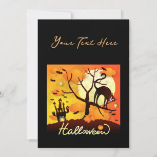 Cartes Pour Fêtes Annuelles Chat noir d'Halloween