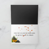 Cartes Pour Fêtes Annuelles Chat noir Halloween aquarelle (Intérieur)