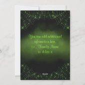 Cartes Pour Fêtes Annuelles Chat noir Halloween Toiles Vertes (Dos)