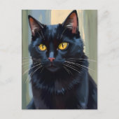 Cartes Pour Fêtes Annuelles Chat Noir | Happy Halloween Éffrayant (Devant)