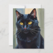 Cartes Pour Fêtes Annuelles Chat Noir | Joyeux Halloween Effrayant  (Devant)