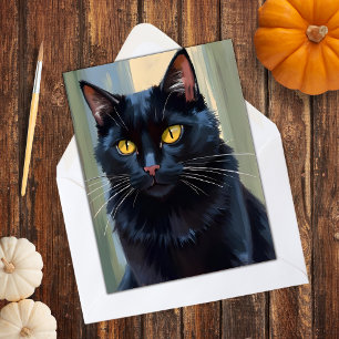 Cartes Pour Fêtes Annuelles Chat Noir   Joyeux Halloween Effrayant
