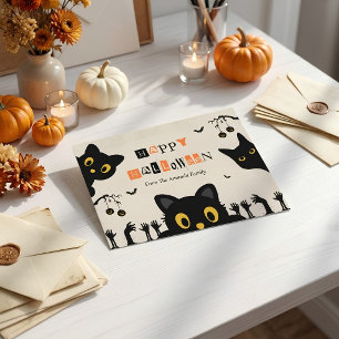 Cartes Pour Fêtes Annuelles Chat noir mignon Halloween