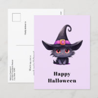 Chat noir mignon portant l'Halloween Casquette d'u