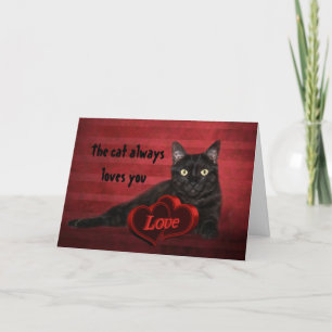 Cartes Pour Fêtes Annuelles Chat noir Valentine