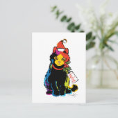 Cartes Pour Fêtes Annuelles Chat Père Noël couleur Multi (Debout devant)