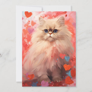 Cartes Pour Fêtes Annuelles Chat Persan Saint-Valentin