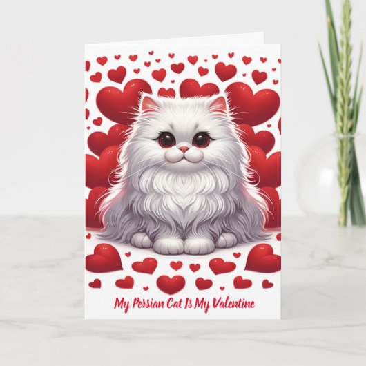 Cartes Pour Fêtes Annuelles Chat Perse Valentine Purr (Devant)