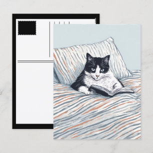 Cartes Pour Fêtes Annuelles chat qui lit