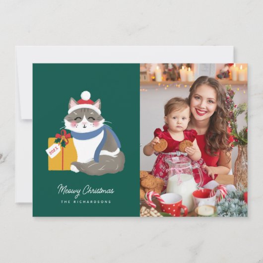 Cartes Pour Fêtes Annuelles Chat Ragdoll Mignon Photo (Devant)