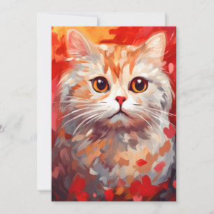 Cartes Pour Fêtes Annuelles Chat Scottish Fold pour la Saint-Valentin