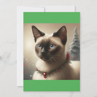 Cartes Pour Fêtes Annuelles Chat Siamese de Noël, T-shirt Chat Père Noël