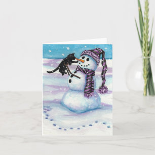 Cartes Pour Fêtes Annuelles Chat Snowman Kitty par BiHrLe Card