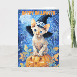 Cartes Pour Fêtes Annuelles Chat Sphynx d'Halloween
