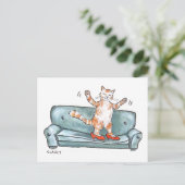 Cartes Pour Fêtes Annuelles Chat Sur Canapé (Debout devant)