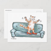 Cartes Pour Fêtes Annuelles Chat Sur Canapé (Devant / Derrière)