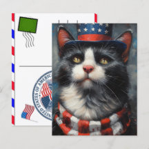 Chat Tachetée Patte Félin États-Unis Jour de l'Ind