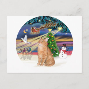 Cartes Pour Fêtes Annuelles Chat Tigre Orange - Magie de Noël