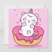 Cartes Pour Fêtes Annuelles Chat Unicorn (Devant)