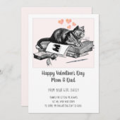 Cartes Pour Fêtes Annuelles Chat Valentine (Devant / Derrière)
