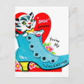 Cartes Pour Fêtes Annuelles chat vintage Valentine (Devant)