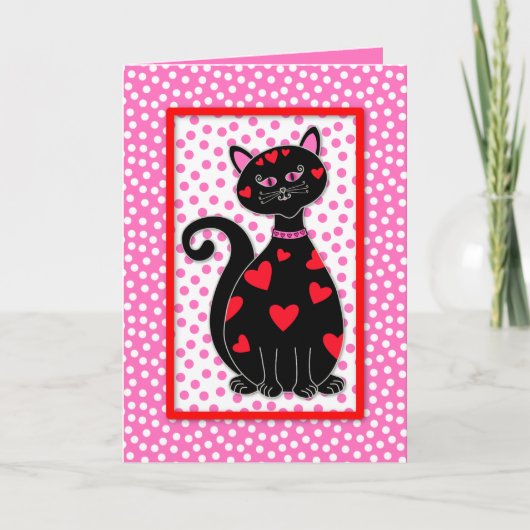 Cartes Pour Fêtes Annuelles Chat Whimsical Valentine (Devant)