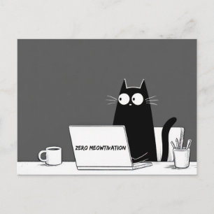 Cartes Pour Fêtes Annuelles Chat Zéro Motivation – Dessin animé drôle de trava