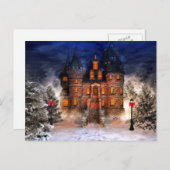 Cartes Pour Fêtes Annuelles Château de Noël (Devant / Derrière)