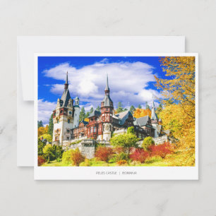 Cartes Pour Fêtes Annuelles Château de Peles, Roumanie paysage d'automne célèb