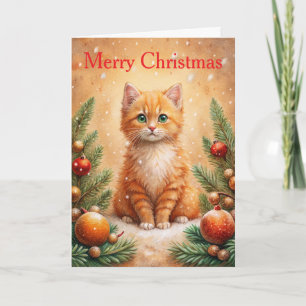 Cartes Pour Fêtes Annuelles Chaton à Noël