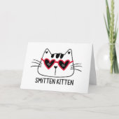 Cartes Pour Fêtes Annuelles Chaton épris Saint-Valentin chat lunettes de solei (Devant)