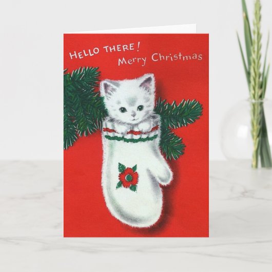 Cartes Pour Fêtes Annuelles Chaton mignon de Noël (Devant)