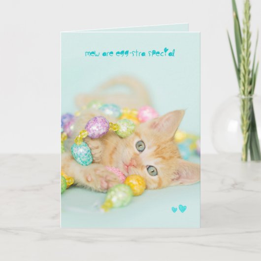 Cartes Pour Fêtes Annuelles Chaton spécial d'Eggstra Pâques (Devant)
