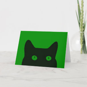 Cartes Pour Fêtes Annuelles Chaton vert chat Noël vacances parfaites