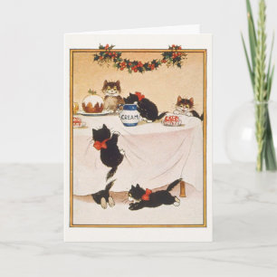 Cartes Pour Fêtes Annuelles Chatons vintages de Noël,